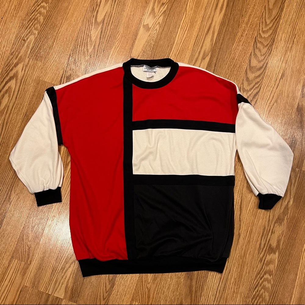 Precious Cargo Vintage 1980s Color Block Pullover size 18 Woman’s‎